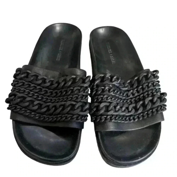 Kendall & Kylie Shiloh Slides Black Sandals Grunge Y2K Rocker Women's size 7.5 M - Picture 2 of 11